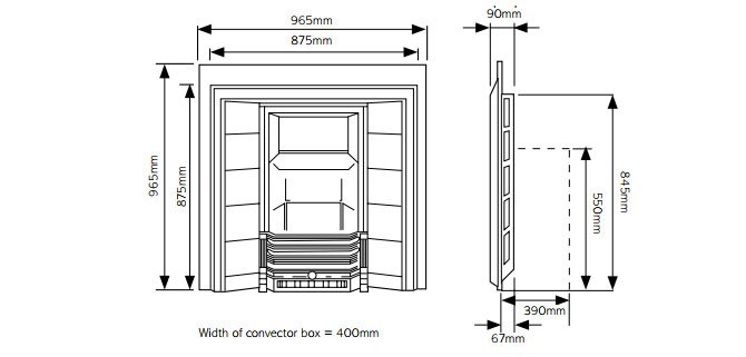 Victorian Tiled Convector Fireplace Diagram