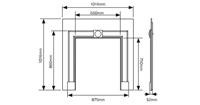 Belgravia Fireplace Front Diagram
