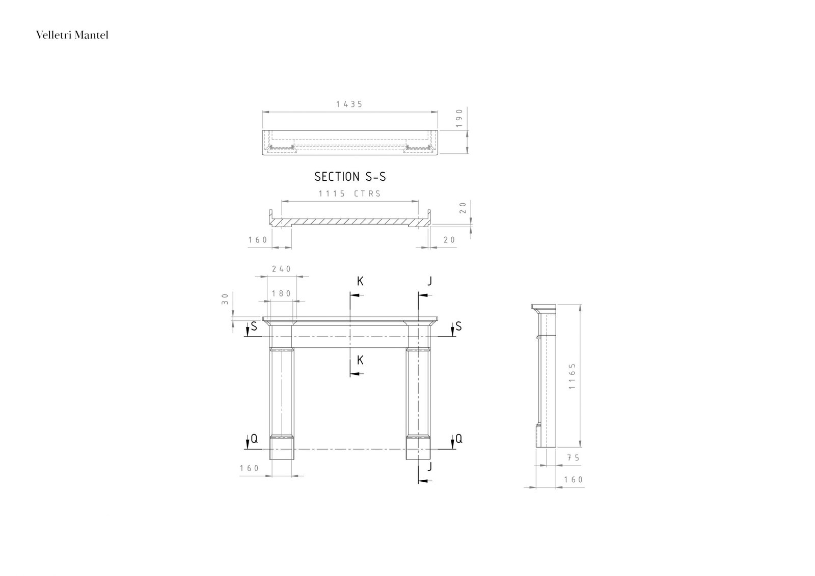 Velletri Mantel - Persian Limestone Diagram