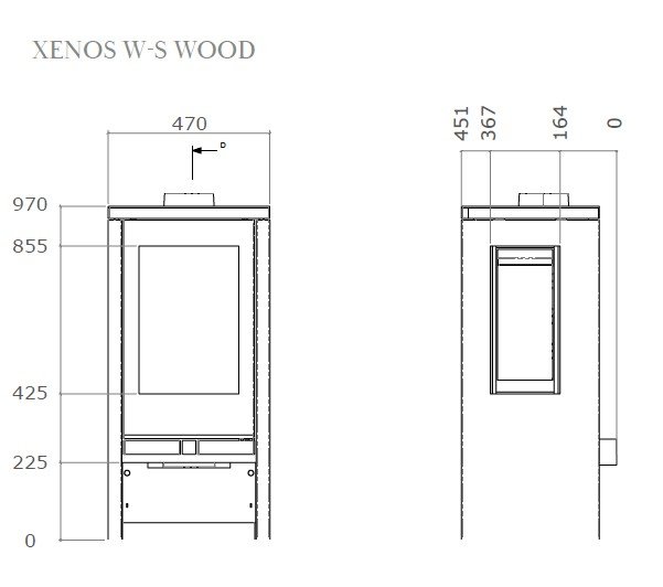 Xenos Woodburning Stove Diagram