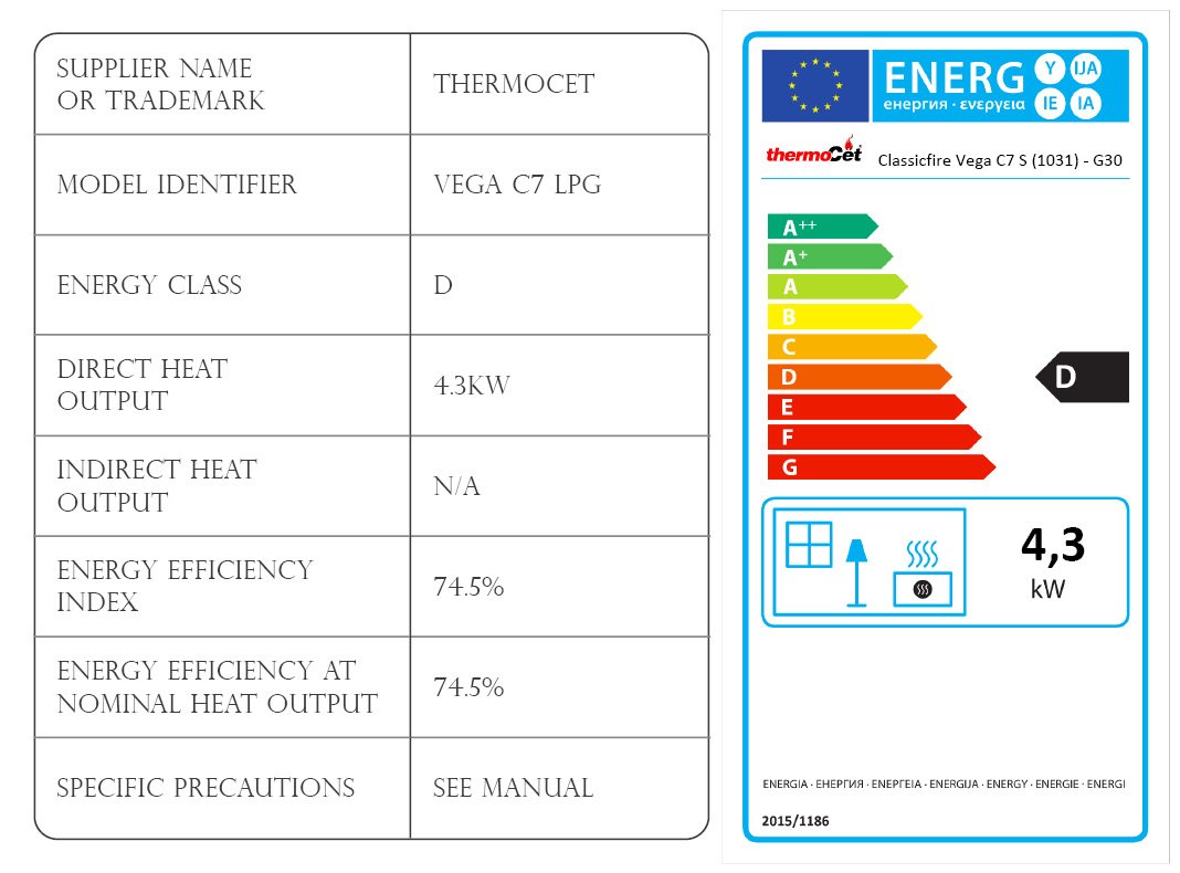 Vega B7/C7 Gas Stove Diagram