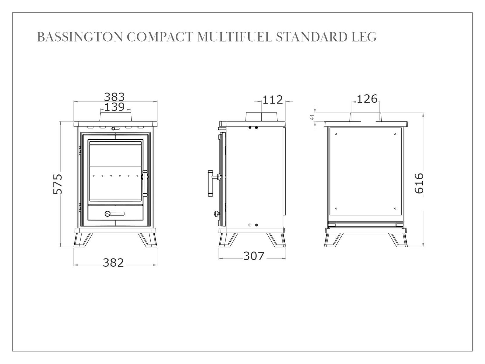 Bassington Compact Multifuel Stove Diagram