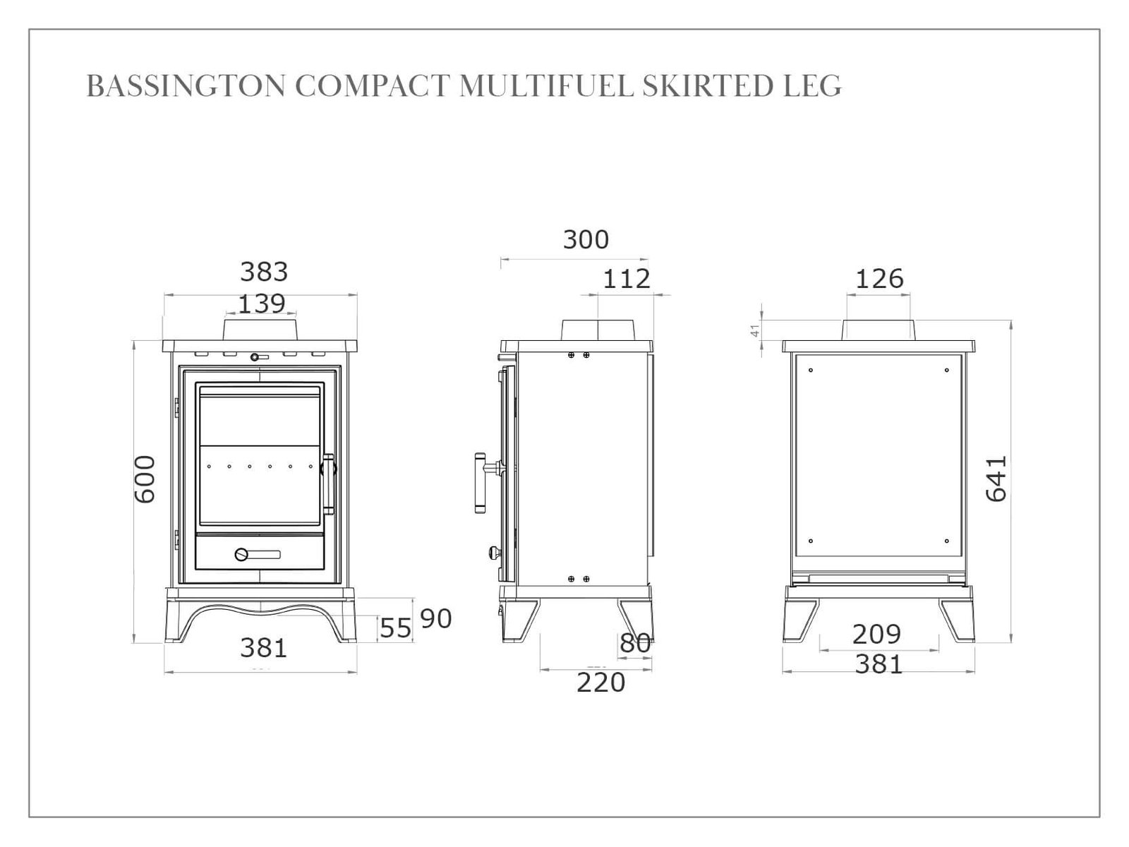 Bassington Compact Multifuel Stove Diagram