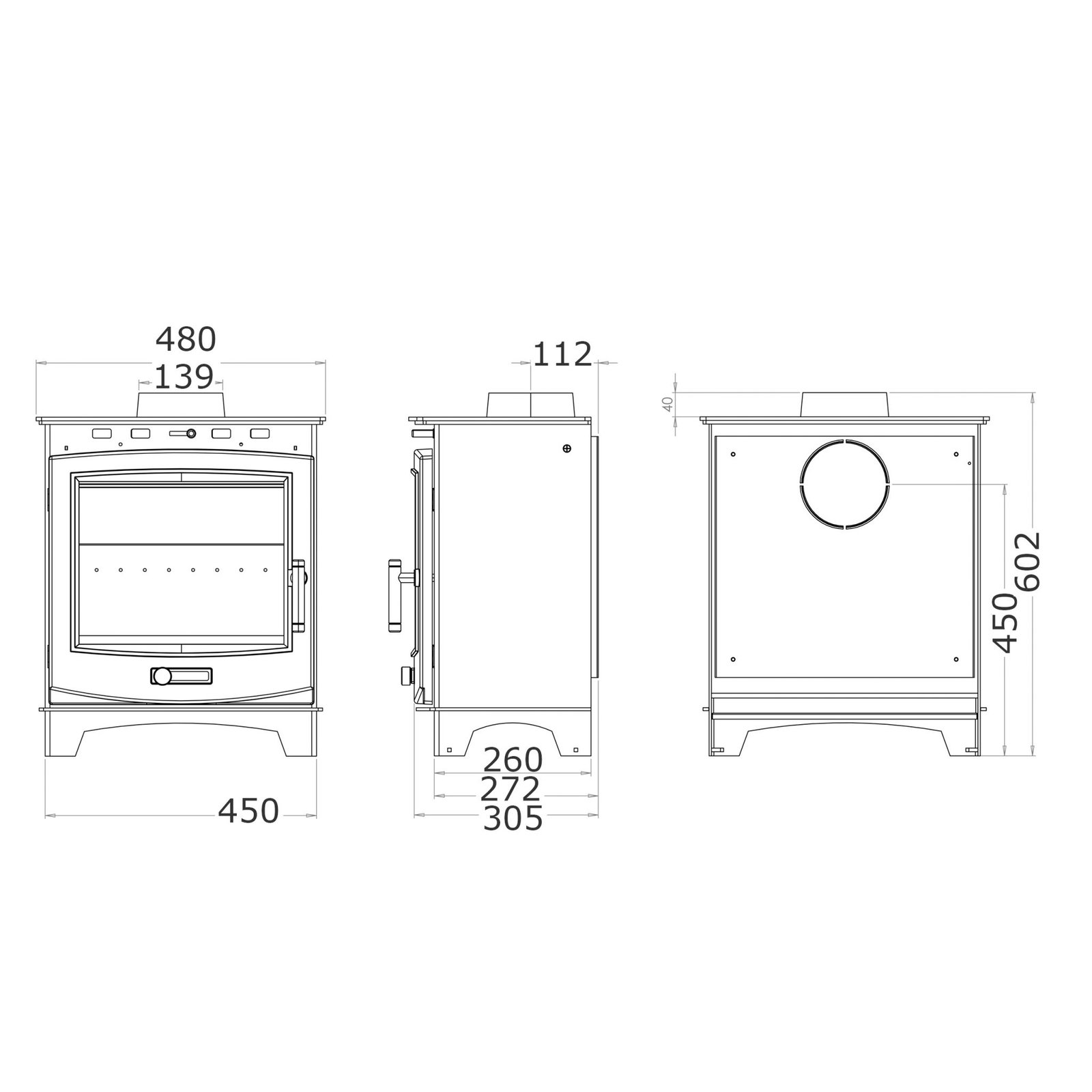 Kirkham Eco Max Multifuel Stove Diagram