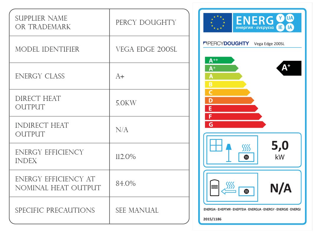 Vega Edge 200SL Multifuel Stove Diagram